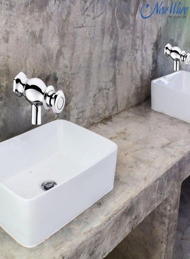 NEW WARE Brass Push Cock Urinal (Male Thread) for Bathroom/Water Cooler Tap - Urinal Flush Valve for Bathroom Public Toilet- Chrome Finish - Image 2